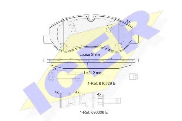 Комплект гальмівних колодок, дискове гальмо
