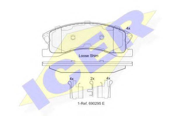 Комплект гальмівних колодок, дискове гальмо