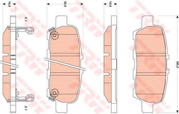 Комплект гальмівних колодок, дискове гальмо