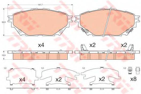 Комплект гальмівних колодок, дискове гальмо